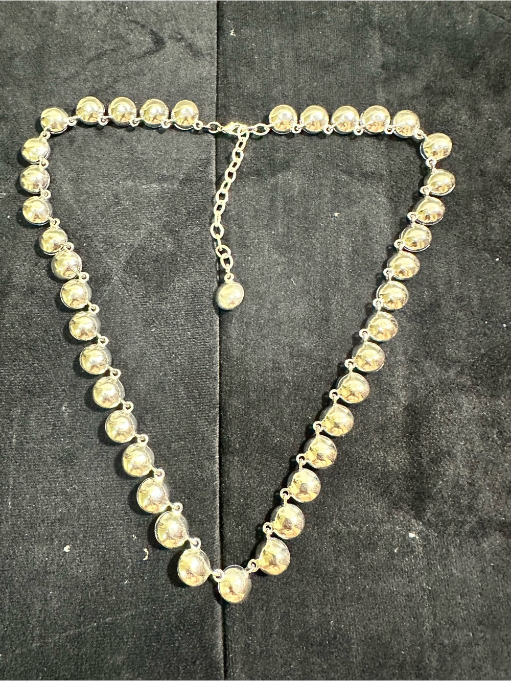 Vtg: Sky Blue Rivoli Glass Necklace - Picture 6 of 7